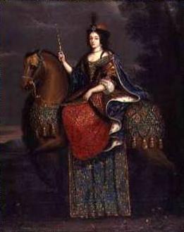 unknow artist Portrait of Queen Marie Casimire in coronation robes on horseback.
